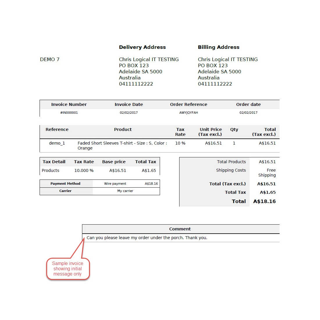Display Customer Order Messages on Invoice and Delivery Slip PDF Module ...